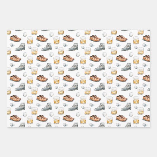 Elegant Golfer Geschenkpapier Set (Vorderseite)