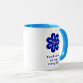 Elegant Good Vibes, Blue Floral Evil Eye Amulet Tasse (VorderseiteRechts)
