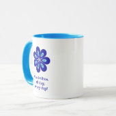 Elegant Good Vibes, Blue Floral Evil Eye Amulet Tasse (Vorderseite Links)