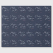 Elegant Goodbye Miss Hallo Mrs. Navy Brautparty Geschenkpapier (Flach)