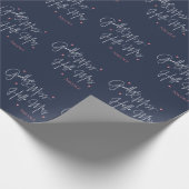 Elegant Goodbye Miss Hallo Mrs. Navy Brautparty Geschenkpapier (Ecke)