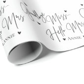 Elegant Goodbye Miss Hello Mrs. Brautparty Geschenkpapier (Rolleneckpunkt)