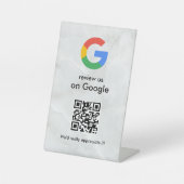 Elegant Google reviews qr code tabletop sign Sockelschild (Vorderseite)