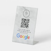 Elegant Google reviews qr code tabletop sign Sockelschild (Vorderseite)