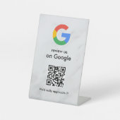 Elegant Google reviews qr code tabletop sign Sockelschild (Vorderseite)