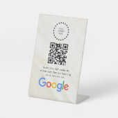 Elegant Google reviews qr code tabletop sign Sockelschild (Vorderseite)