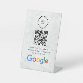 Elegant Google reviews qr code tabletop sign Sockelschild (Vorderseite)
