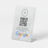 Elegant Google reviews qr code tabletop sign Sockelschild (Vorderseite)