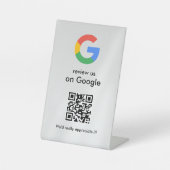 Elegant Google reviews qr code tabletop sign Sockelschild (Vorderseite)
