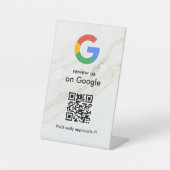 Elegant Google reviews qr code tabletop sign Sockelschild (Vorderseite)