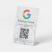 Elegant Google reviews qr code tabletop sign Sockelschild (Vorderseite)