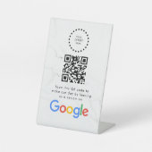 Elegant Google reviews qr code tabletop sign Sockelschild (Vorderseite)
