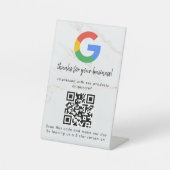 Elegant Google reviews qr code tabletop sign Sockelschild (Vorderseite)