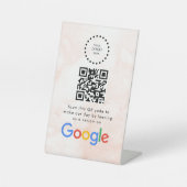 Elegant Google reviews qr code tabletop sign Sockelschild (Vorderseite)