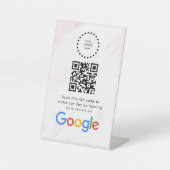 Elegant Google reviews qr code tabletop sign Sockelschild (Vorderseite)