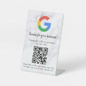 Elegant Google reviews qr code tabletop sign Sockelschild (Vorderseite)