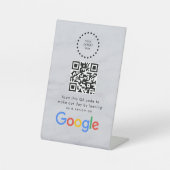 Elegant Google reviews qr code tabletop sign Sockelschild (Vorderseite)