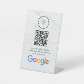 Elegant Google reviews qr code tabletop sign Sockelschild (Vorderseite)