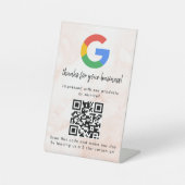 Elegant Google reviews qr code tabletop sign Sockelschild (Vorderseite)