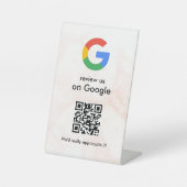 Elegant Google reviews qr code tabletop sign Sockelschild (Vorderseite)