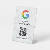 Elegant Google reviews qr code tabletop sign Sockelschild (Vorderseite)