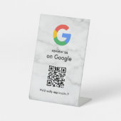 Elegant Google reviews qr code tabletop sign Sockelschild (Vorderseite)
