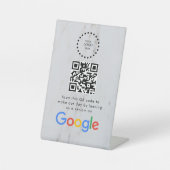 Elegant Google reviews qr code tabletop sign Sockelschild (Vorderseite)
