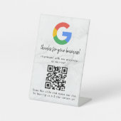 Elegant Google reviews qr code tabletop sign Sockelschild (Vorderseite)