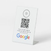 Elegant Google reviews qr code tabletop sign Sockelschild (Vorderseite)