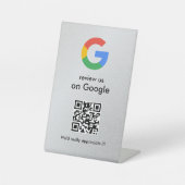 Elegant Google reviews qr code tabletop sign Sockelschild (Vorderseite)