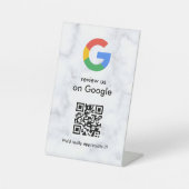 Elegant Google reviews qr code tabletop sign Sockelschild (Vorderseite)