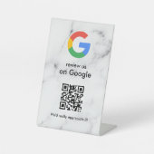 Elegant Google reviews qr code tabletop sign Sockelschild (Vorderseite)