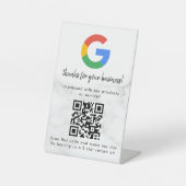 Elegant Google reviews qr code tabletop sign Sockelschild (Vorderseite)