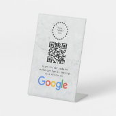 Elegant Google reviews qr code tabletop sign Sockelschild (Vorderseite)