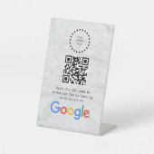 Elegant Google reviews qr code tabletop sign Sockelschild (Vorderseite)