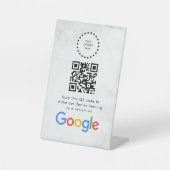Elegant Google reviews qr code tabletop sign Sockelschild (Vorderseite)