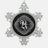 Elegant Goth Anreise mit dem Auto Schneeflocken Zinn-Ornament (Vorderseite)