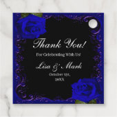 Elegant Goth Blue Rose Geschenkanhänger (Rückseite)