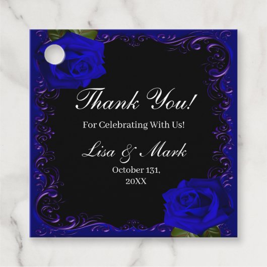 Elegant Goth Blue Rose Geschenkanhänger (Vorderseite)