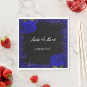 Elegant Goth Blue Rose Paper Napkins Serviette (Beispiel)