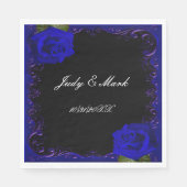 Elegant Goth Blue Rose Paper Napkins Serviette (Vorderseite)