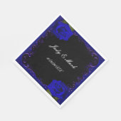 Elegant Goth Blue Rose Paper Napkins Serviette (Ecke)