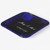 Elegant Goth Blue Rose Pappteller (Gewinkelt)