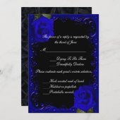 Elegant Goth Blue Rose Response Card Einladung (Vorne/Hinten)