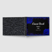 Elegant Goth Blue Rose Wedding Guest Book Gästebuch (Voll)