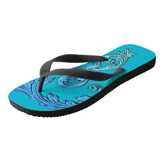 Elegant Goth Design Flip Flops Badesandalen (Schrägansicht)
