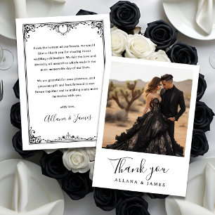 Elegant Goth Glam Wedding Danke-Card Einladung