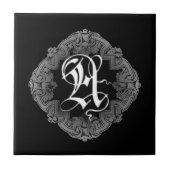 Elegant Goth Initial A Fliese (Vorderseite)
