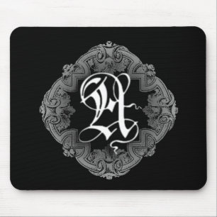 Elegant Goth Initial A Mousepad