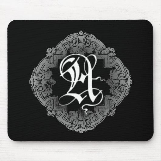 Elegant Goth Initial A Mousepad (Vorne)